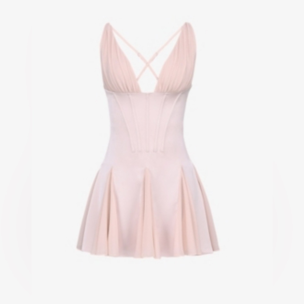 HOUSE OF CB 'Samida' Pink Satin Corset Mini Dress/Size S-US 4-6 $269 - Picture 8 of 10